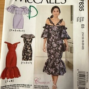 McCall’s M7835 Sewing Pattern – Misses’ Dresses Size 14–22 (NEW)